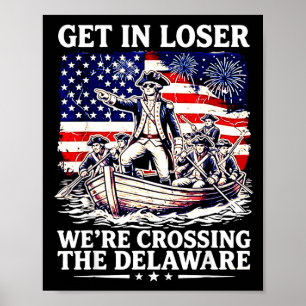 Póster Entra cruzando el delaware 4 de julio patriota