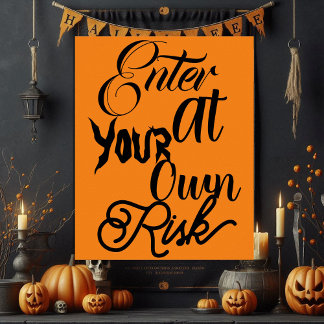 Póster Entra En Tu Propio Riesgo Fun Fun Halloween Party