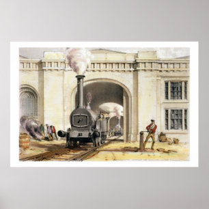 Póster Entrada a la Casa de Locomotoras, Ciudad de Camden