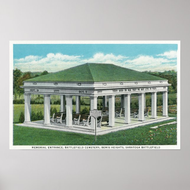 Póster Entrada conmemorativa en la vista del cementerio d (Frente)