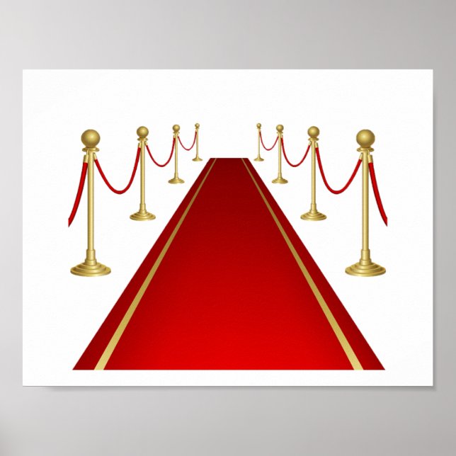 Póster Entrada de Alfombra Roja con Soportes de Oro (Frente)