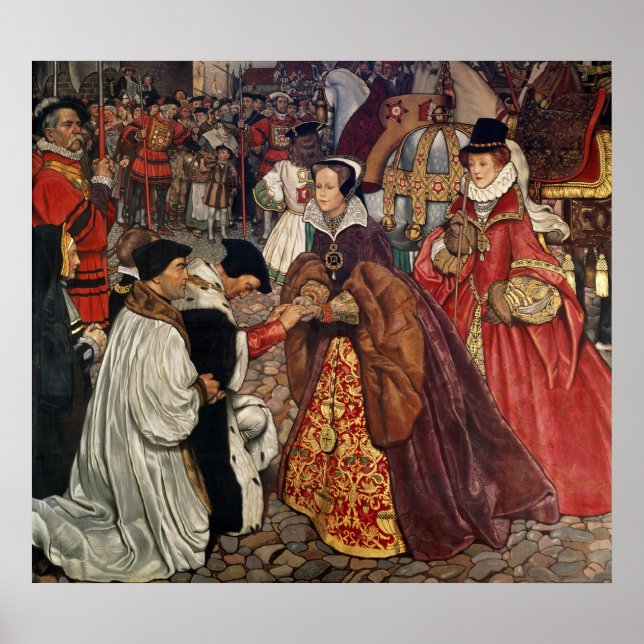 Póster Entrada de la Reina María y la Princesa Elizabeth (Frente)