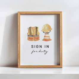 Póster Entrada de Rótulo para construcción de derechos Ró