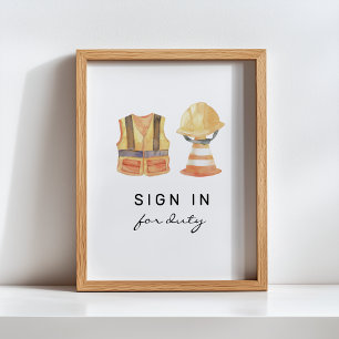 Póster Entrada de Rótulo para construcción de derechos Ró