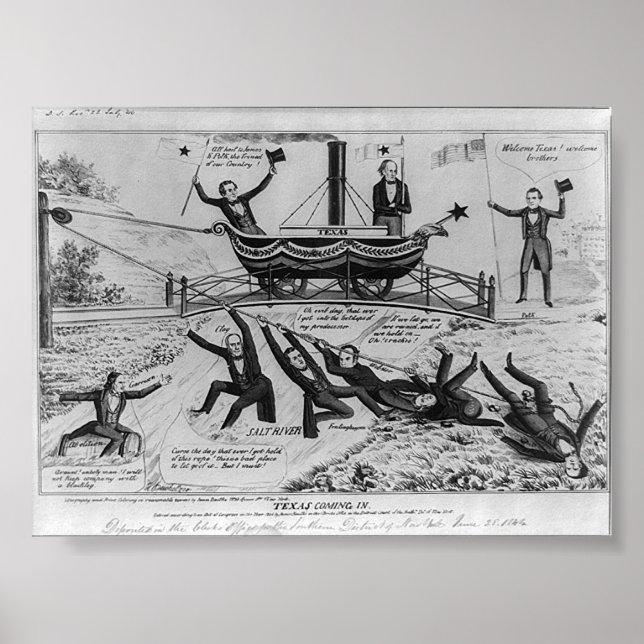 Póster Entrada de Texas, 1844 (Frente)