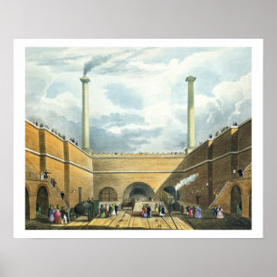 Póster Entrada del ferrocarril en Edge Hill, Liverpool, p