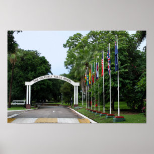 Póster Entrada del Hotel Victoria Falls 12 x 8 pulgadas