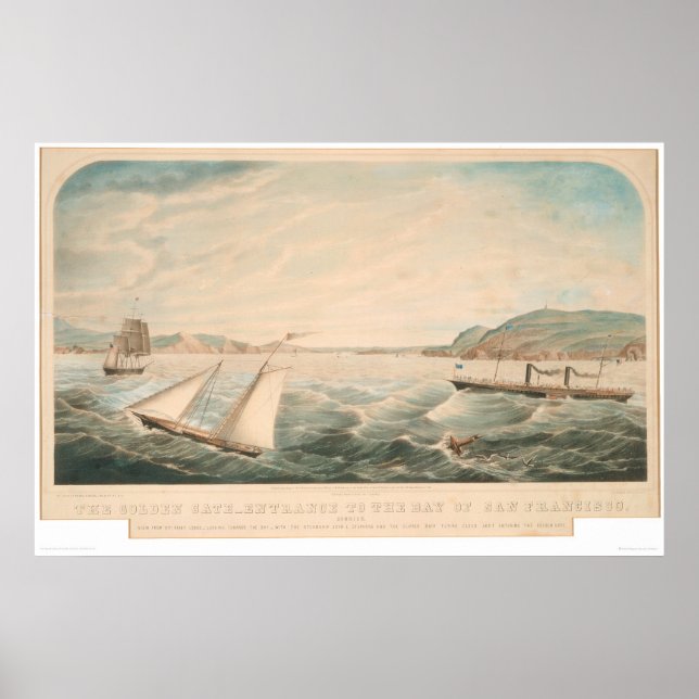 Póster Entrada Golden Gate a San Francisco (0642A) (Frente)