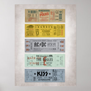 Póster Entradas para Conciertos de Rock Clásico – Música
