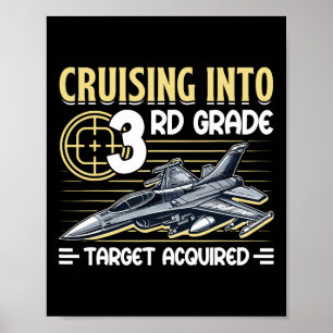 Póster Entrando en 3er grado Jet Fighter Primer Día de Re