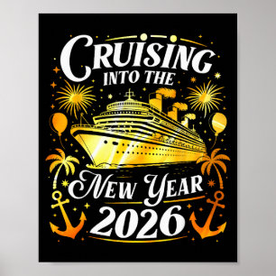 Póster Entrando en el Año Nuevo 2026 Feliz Año Nuevo Fam