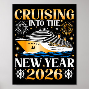 Póster Entrando en el Año Nuevo 2026 Feliz Año Nuevo Fami