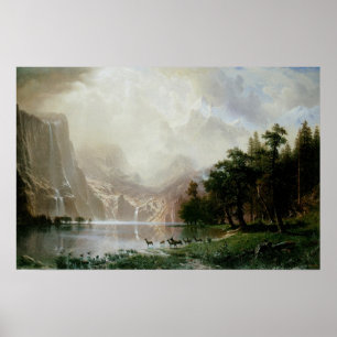 Póster Entre las montañas de Sierra Nevada por Bierstadt