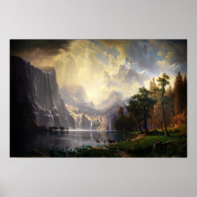 Póster Entre Sierra Nevada por Albert Bierstadt (Frente)