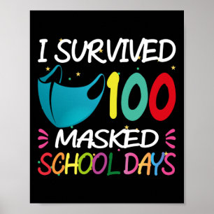 Póster Entrega De 100 Días De Enseñanza Escolar