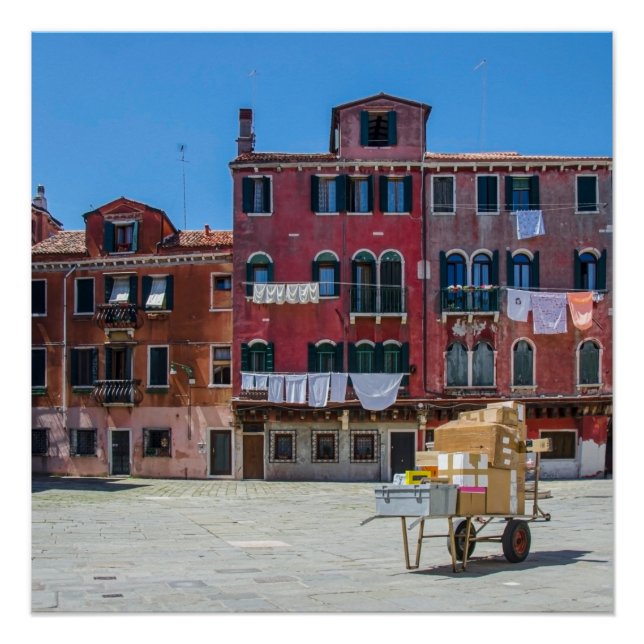 Póster Entrega de cajas en Venecia (Anverso)