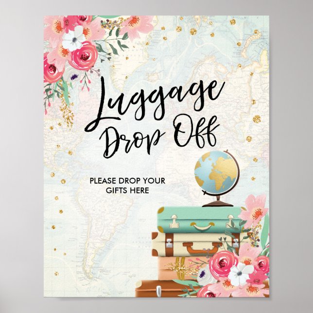 Póster Entrega de equipaje Rótulo  Ducha de viaje Señorit (Frente)