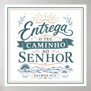 Póster Entrega Tu Camino Al Señor Frase Espiritual