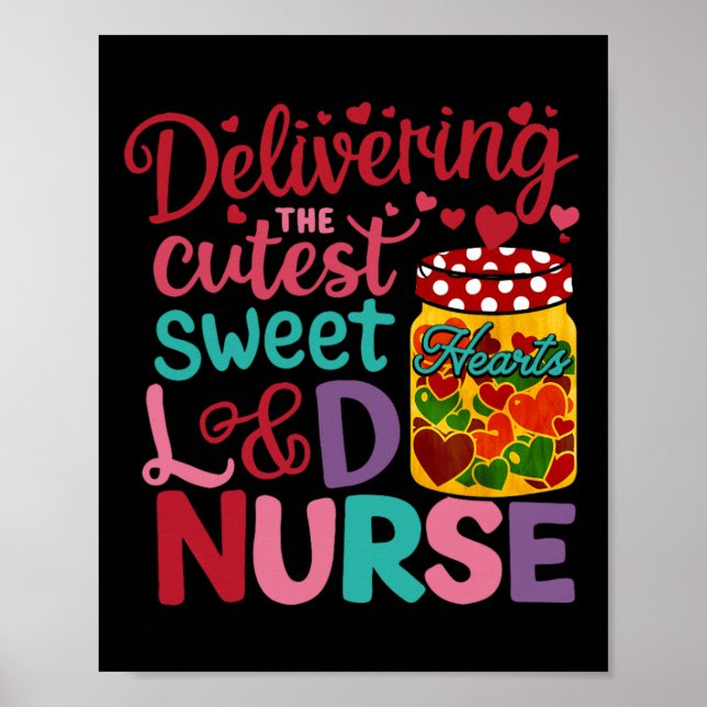 Póster Entregando los corazones dulces más lindos Labor D (Frente)