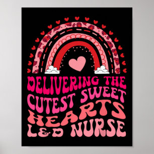 Póster Entregando los corazones dulces más lindos Laboran