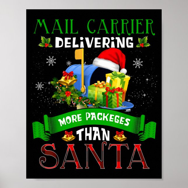 Póster Entregando más paquetes que Santa Funny Stal Wor (Frente)