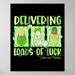 Póster Entregando montones de suerte día de san patricio 