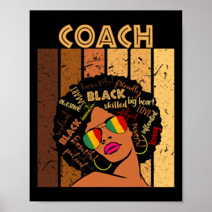 Póster Entrenador afroamericanas de historia negra Mo