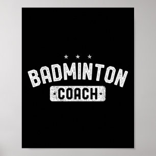 Póster Entrenador de bádminton Bádminton vintage