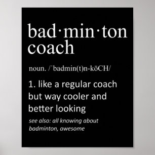 Póster Entrenador de Badminton Funny Dictionary Definitio