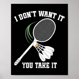 Póster Entrenador de bádminton No llorando lanzadera Juga