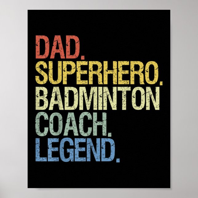 Póster Entrenador de bádminton papá (Frente)