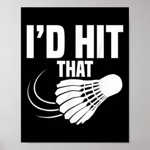 Póster Entrenador de bádminton Shuttle Id golpeó al jugad