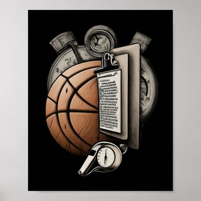 Póster Entrenador de baloncesto - S (Frente)