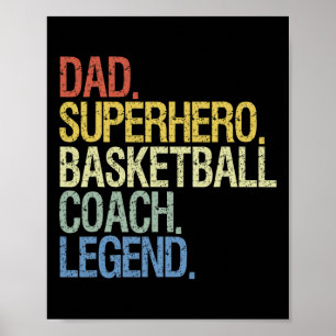 Póster Entrenador de básquetbol Dad