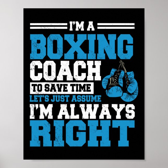 Póster Entrenador de boxeo instructor de boxeo maestro de (Frente)