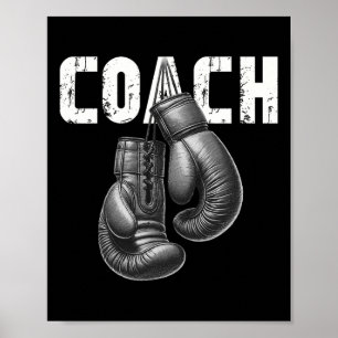 Póster Entrenador de boxeo Kickboxing Guantes de boxeo Es