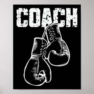 Póster Entrenador de Boxeo Kickboxing Guantes de Boxeo Re