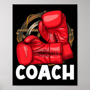 Póster Entrenador de Boxeo - Kickboxing Kickboxer Gimnasi
