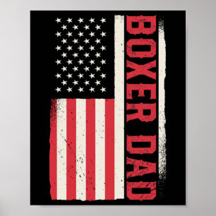 Póster Entrenador de boxeo patriótico Boxeador papá bande
