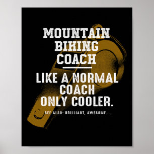 Póster Entrenador de Ciclismo de Montaña Como Un Entrenad