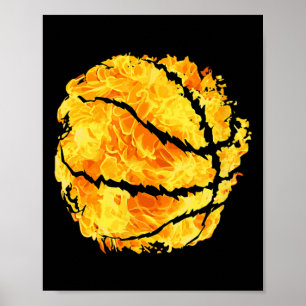 Póster Entrenador de deportes de fuego ardiente Sketll