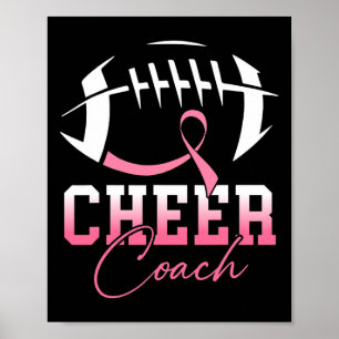 Póster Entrenador De Fútbol Alegre Cinta Rosa Consciente