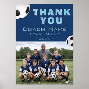 Póster Entrenador de Fútbol Foto de Equipo