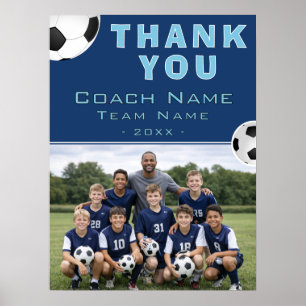 Póster Entrenador de Fútbol Foto de Equipo