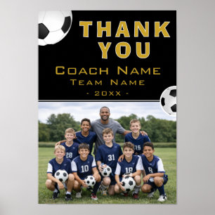 Póster Entrenador de Fútbol Foto de Equipo