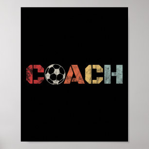 Póster Entrenador de Fútbol Retro Vintage Fútbol Instruct
