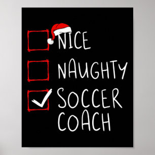 Póster Entrenador de fútbol travieso agradable lista de N