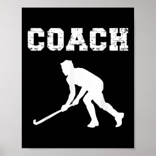 Póster Entrenador de Hockey sobre Césped Diseño. Instruct