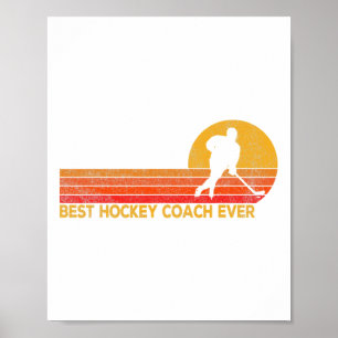 Póster Entrenador de hockey sobre hielo Retro