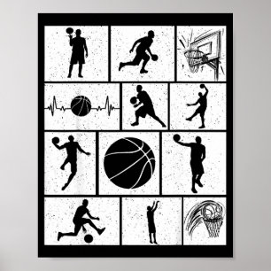 Póster Entrenador de jugador de baloncesto infantil Fan B